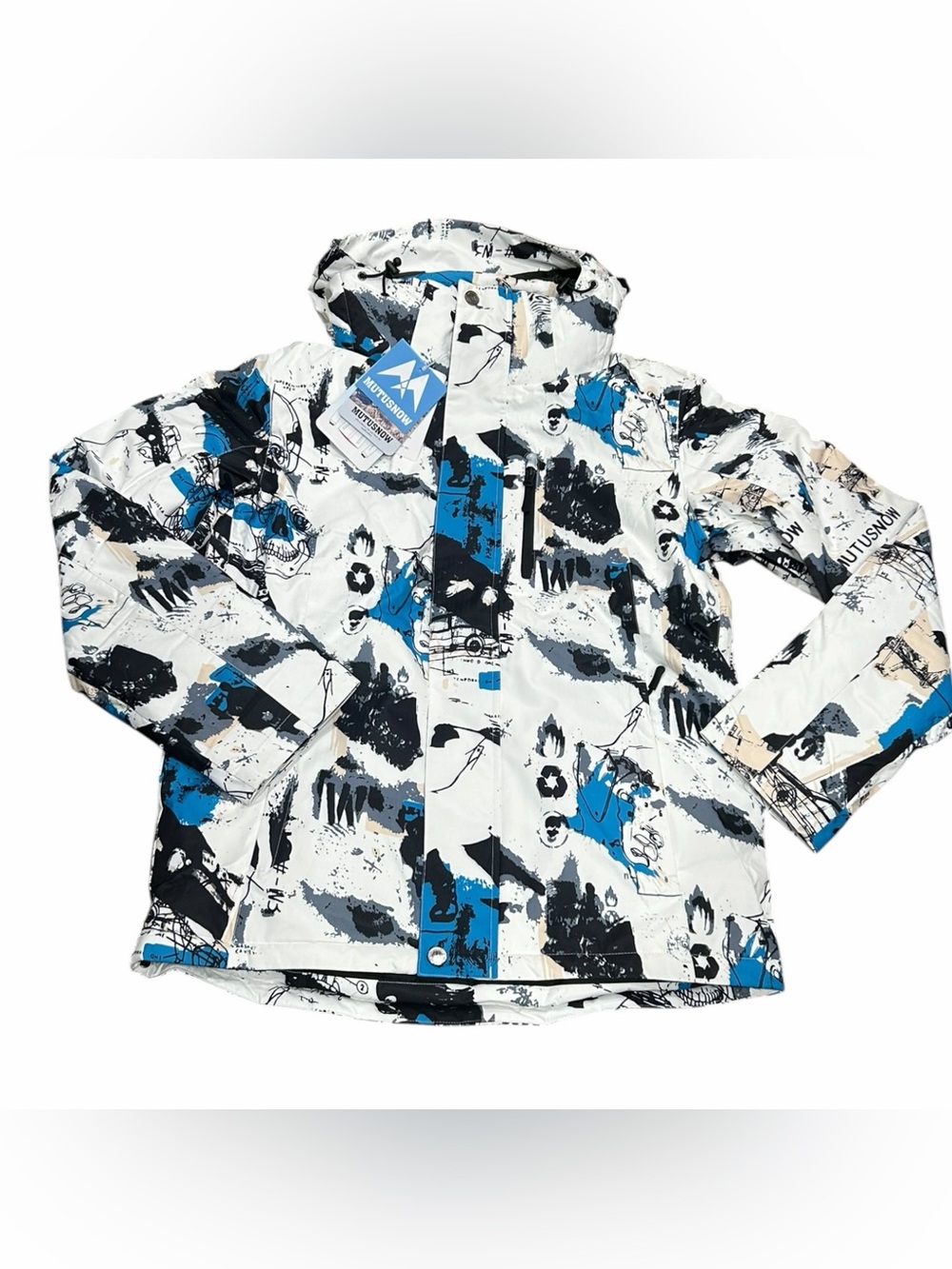 NWT Mutusnow White & Blue Printed Ski Jacket